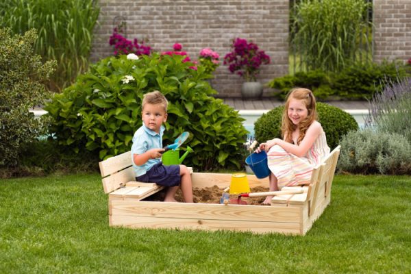 Wooden Sandbox with Benches - Image 4