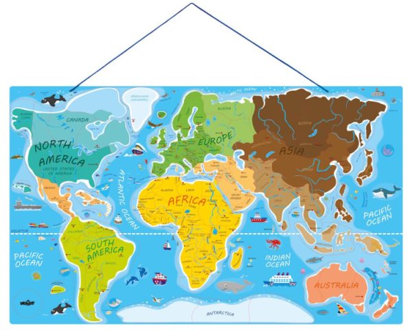 Wooden Magnetic Puzzle World Map - Image 3