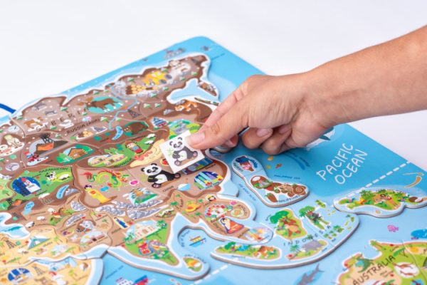 Wooden Magnetic Puzzle World Map - Image 5