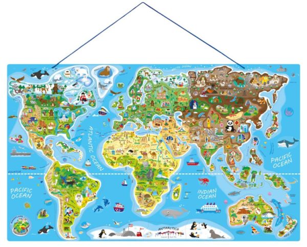 Wooden Magnetic Puzzle World Map